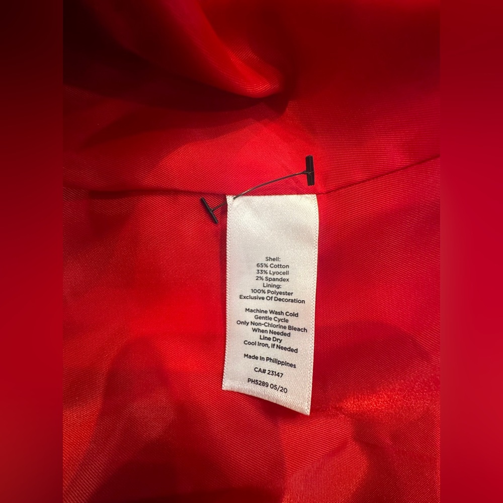 Talbots Vibrant Red Button-Up Trench Coat - Picture 8 of 10